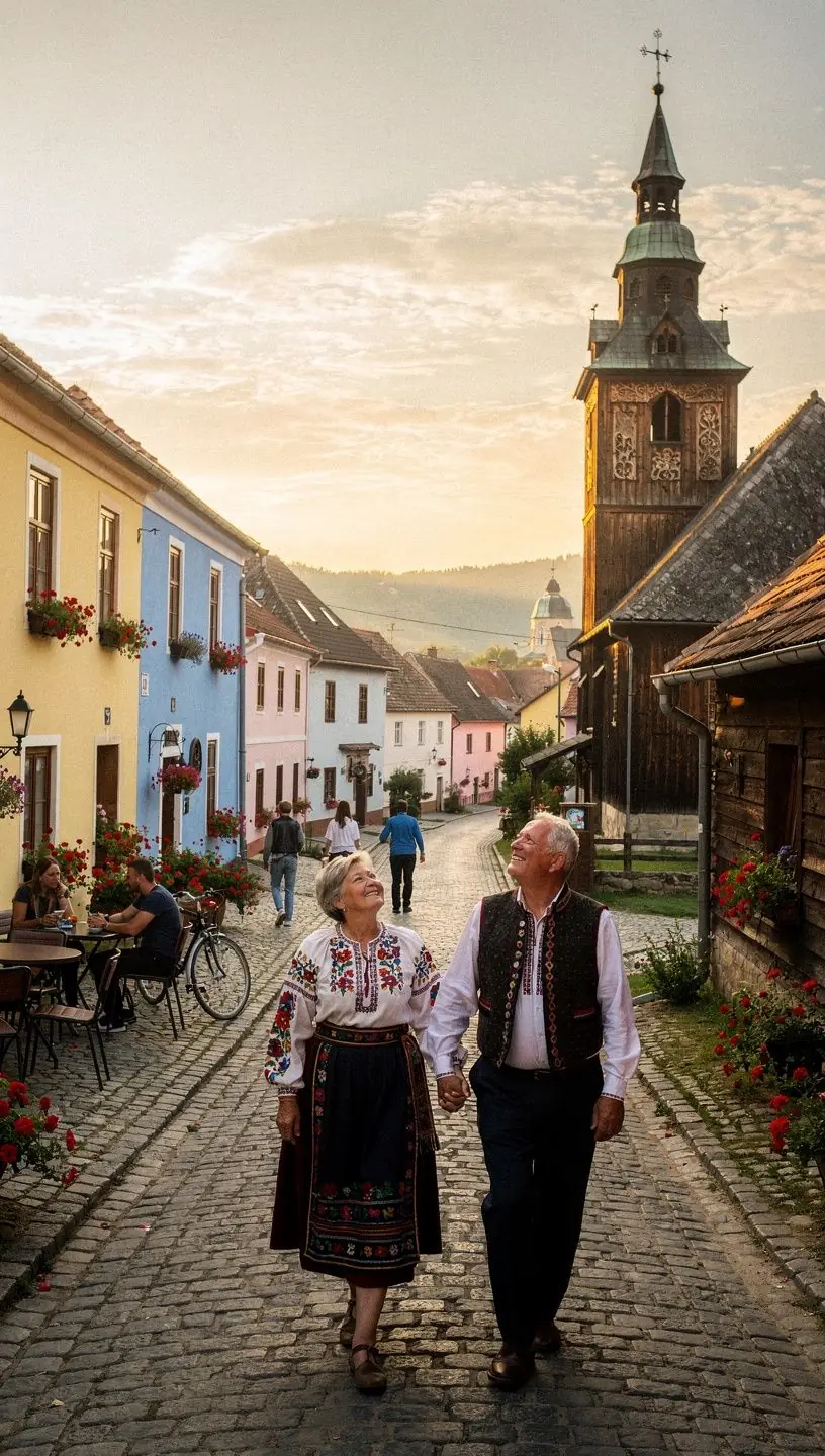 Turistická značená cesta vedúca k vyhliadke s panoramatickým výhľadom na Slovenské hory.